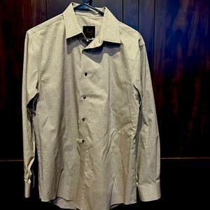 Jos. A. Bank brown and white plaid shirt, like new!